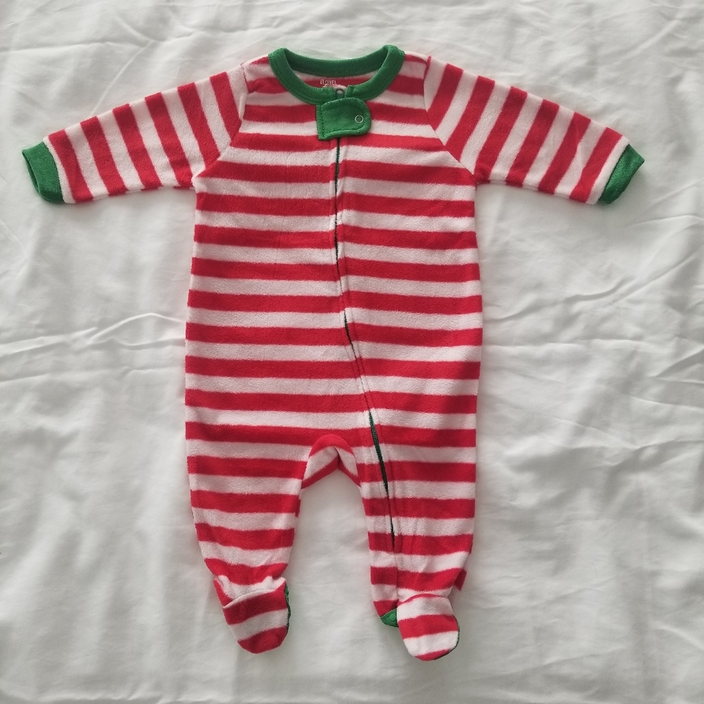 Elowel Christmas Footed Zip-Up Pajamas